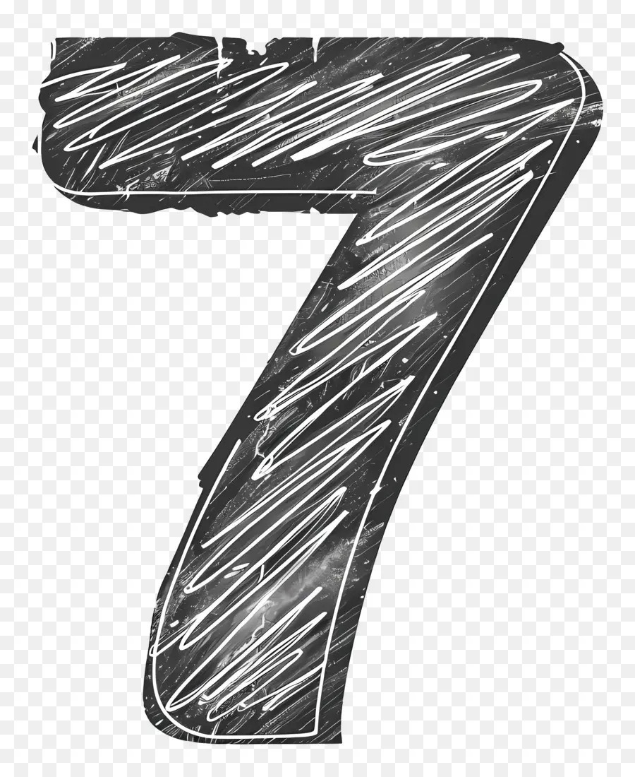 Número 7，Desenho De Giz PNG