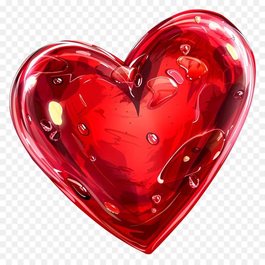 Coração Vermelho，Objeto De Vidro Em Forma De Coração PNG