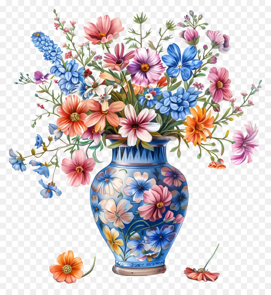 Vaso Com Flores，Arranjo Floral PNG