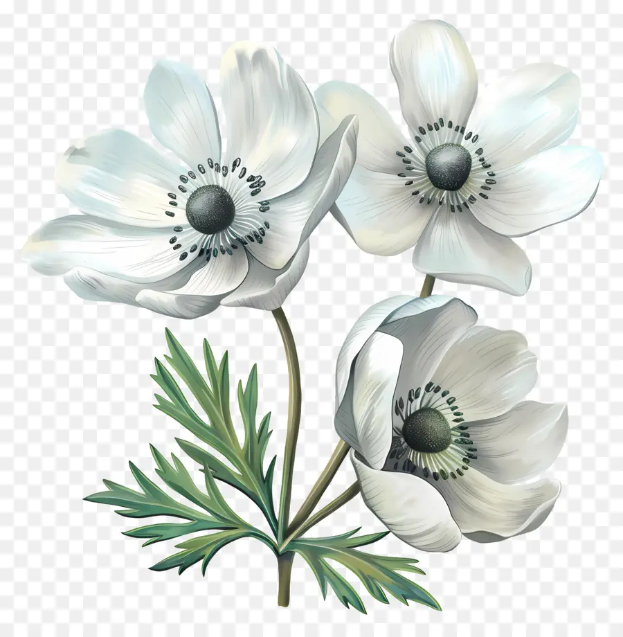 Flores De Anêmona De Neve，Flores De Anêmona Branca PNG