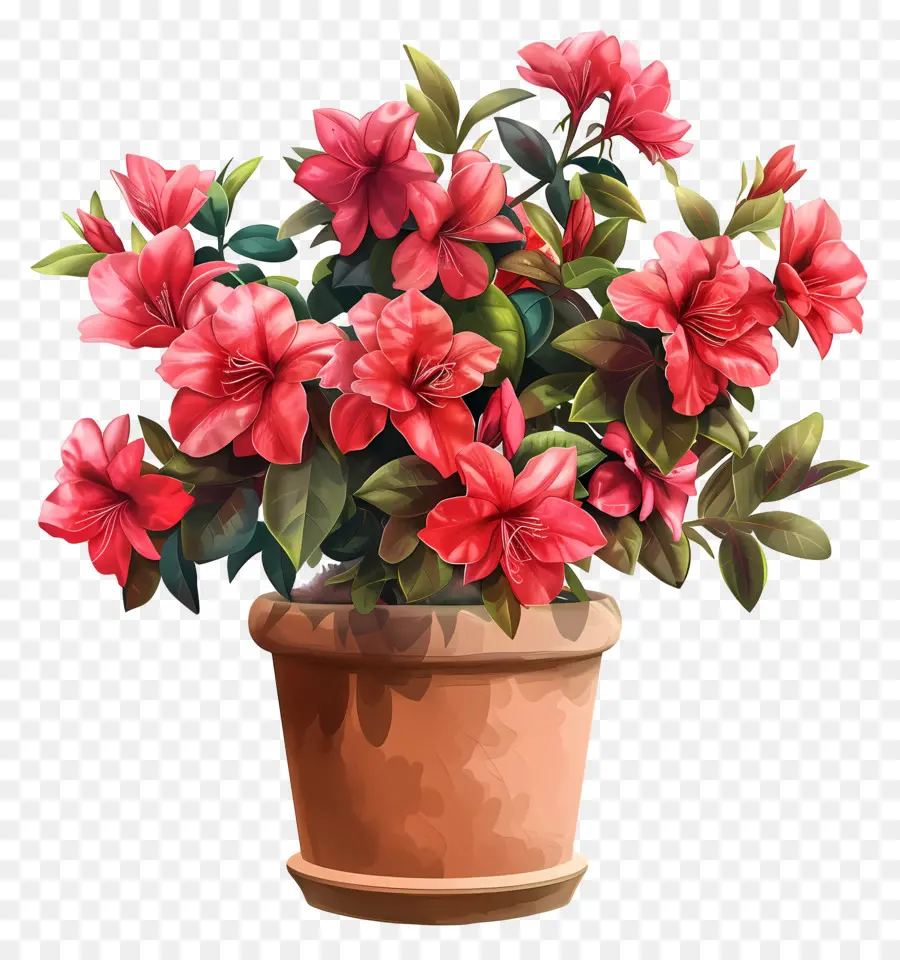 Planta Azalea，Flores Vermelhas PNG