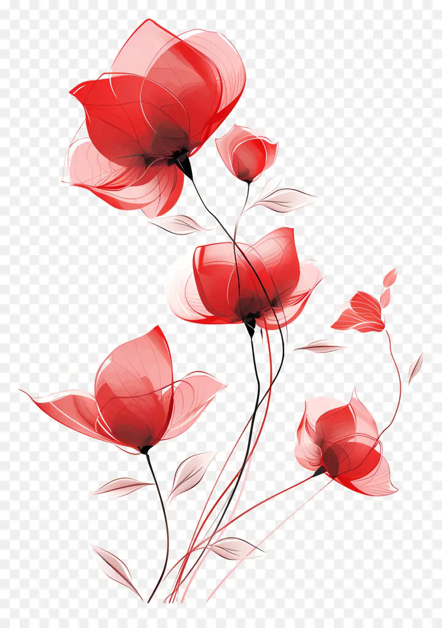 Flores Vermelhas，Flores PNG