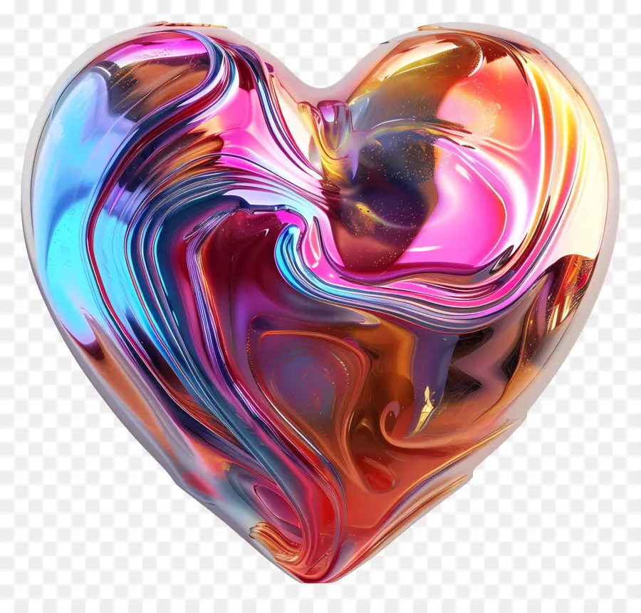 Corações，Glass Art PNG