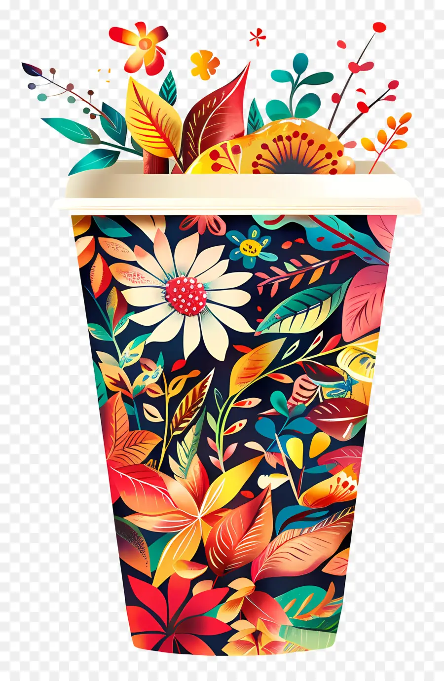 Xícara De Café，Xícara Floral PNG