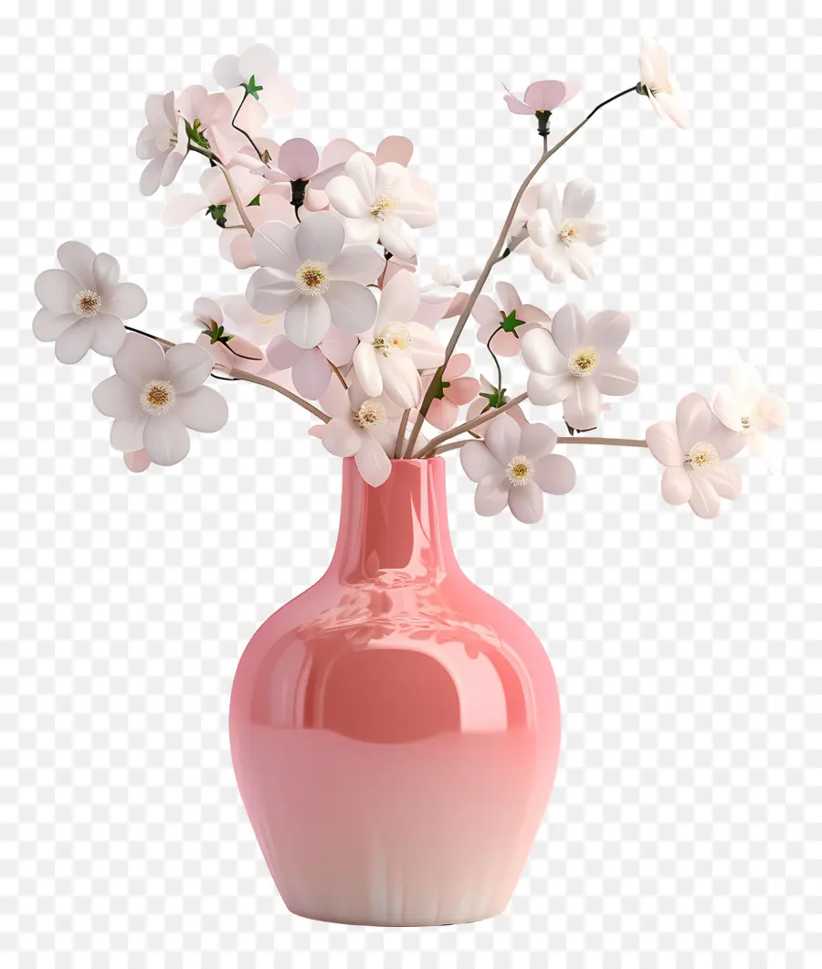Vaso Com Flores，Cor De Rosa Vaso PNG