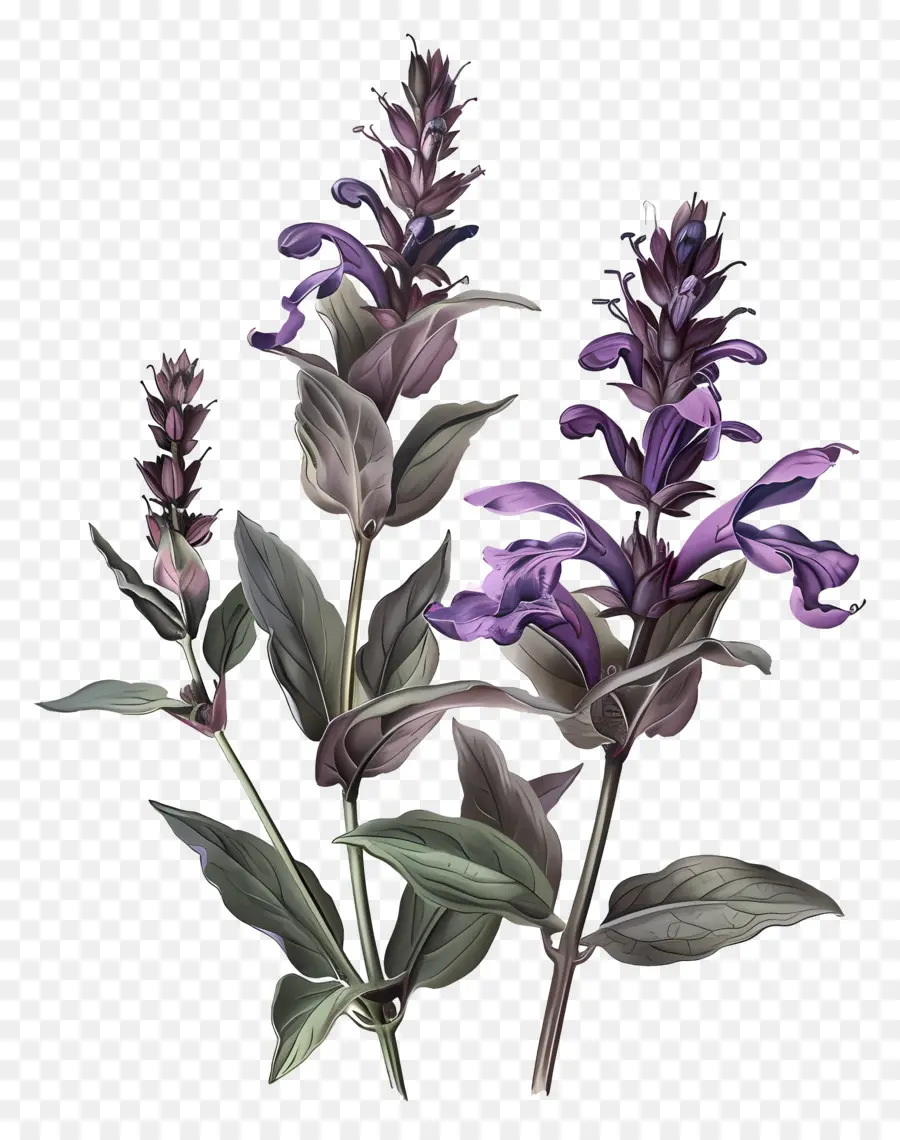 Salvia，Pintura Realistas PNG