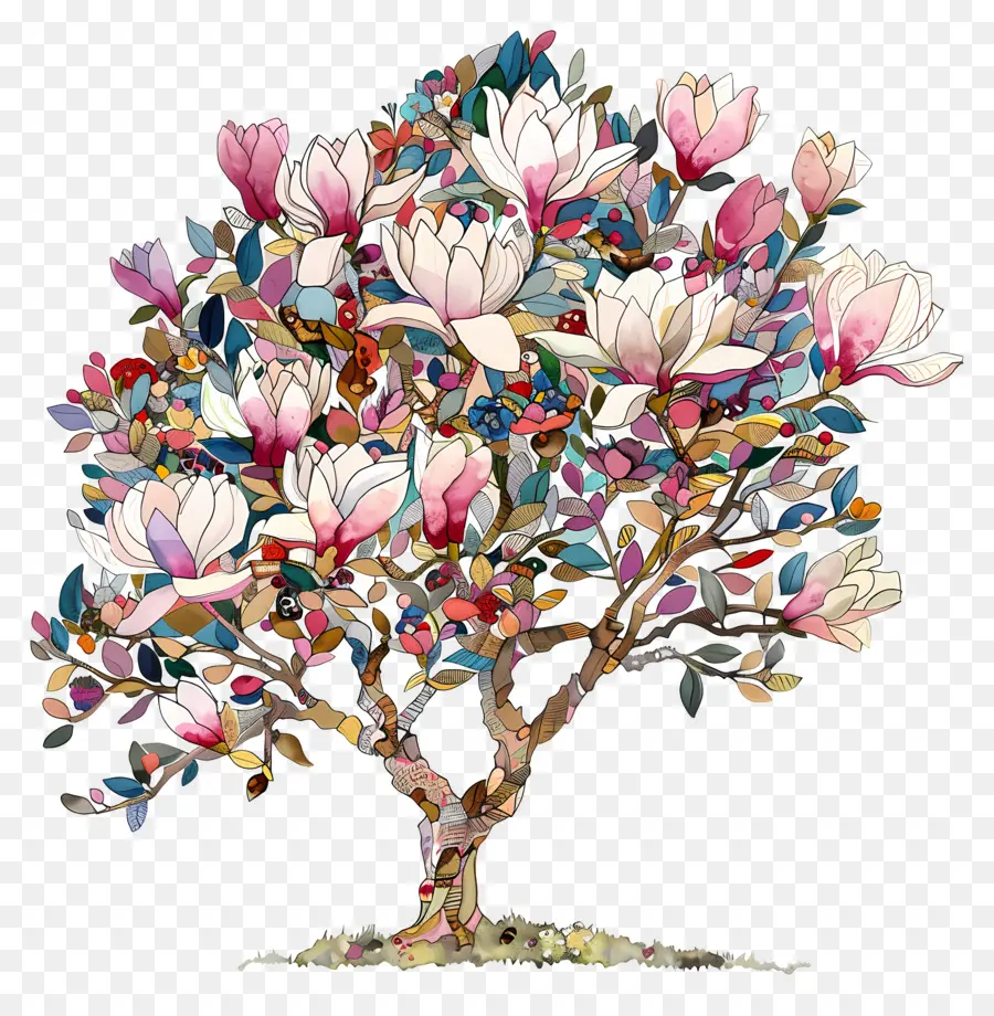 Magnólia，Flor De Cereja árvore PNG