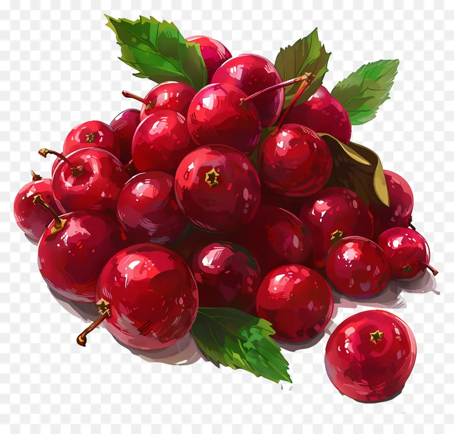 Cranberries，Cerejas Vermelhas PNG