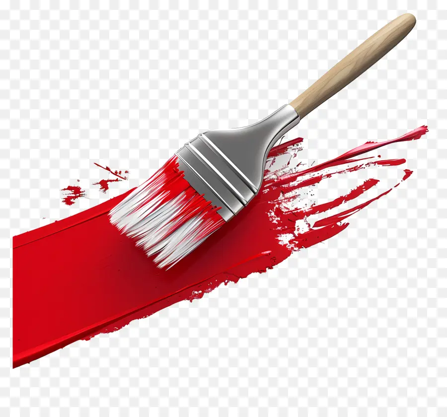Pincel De Tinta Vermelha，Paintbrush PNG