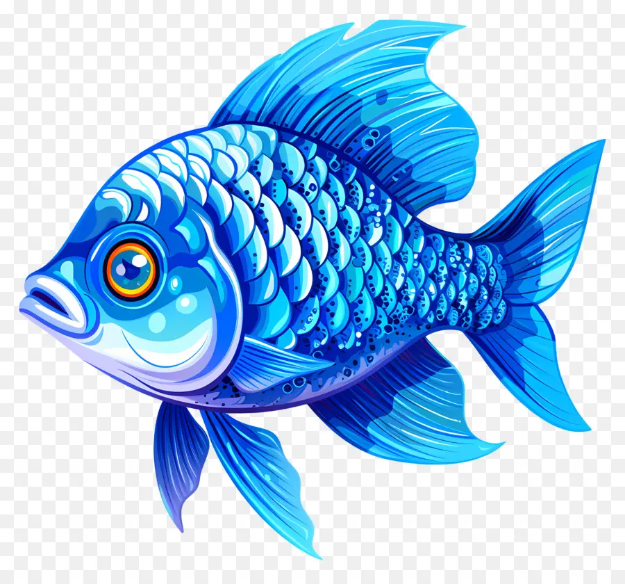 Peixe De Desenho Animado Azul，Peixe Azul E Amarelo PNG