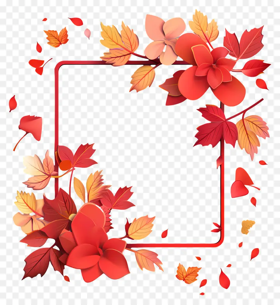 Photo Frame，Autumn Leaves PNG