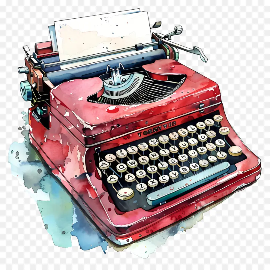 Máquina De Escrever，Vermelho PNG