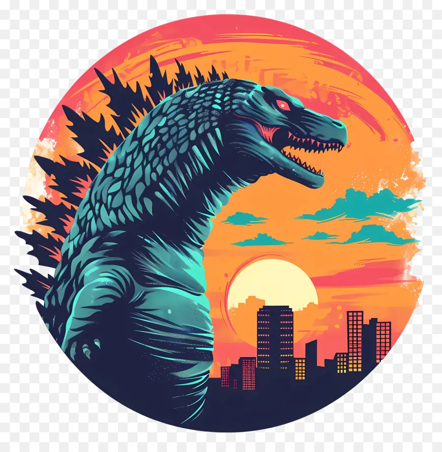 Godzilla，O Horizonte Da Cidade PNG
