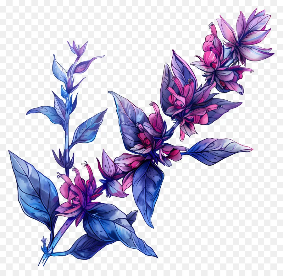 Salvia，Flores Cor De Rosa PNG