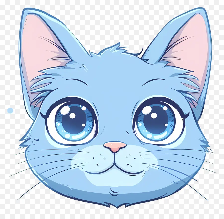 Face De Gato Azul，O Gato Azul PNG