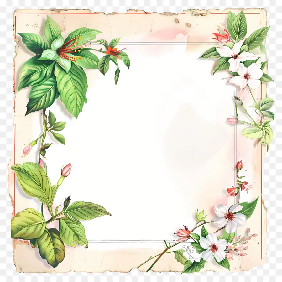 Photo Frame，Folhas Verdes PNG