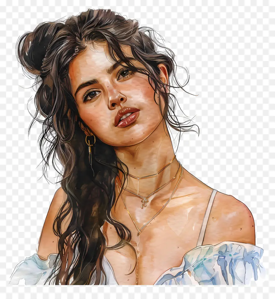 Selena Gomez，Pintura De Retrato PNG