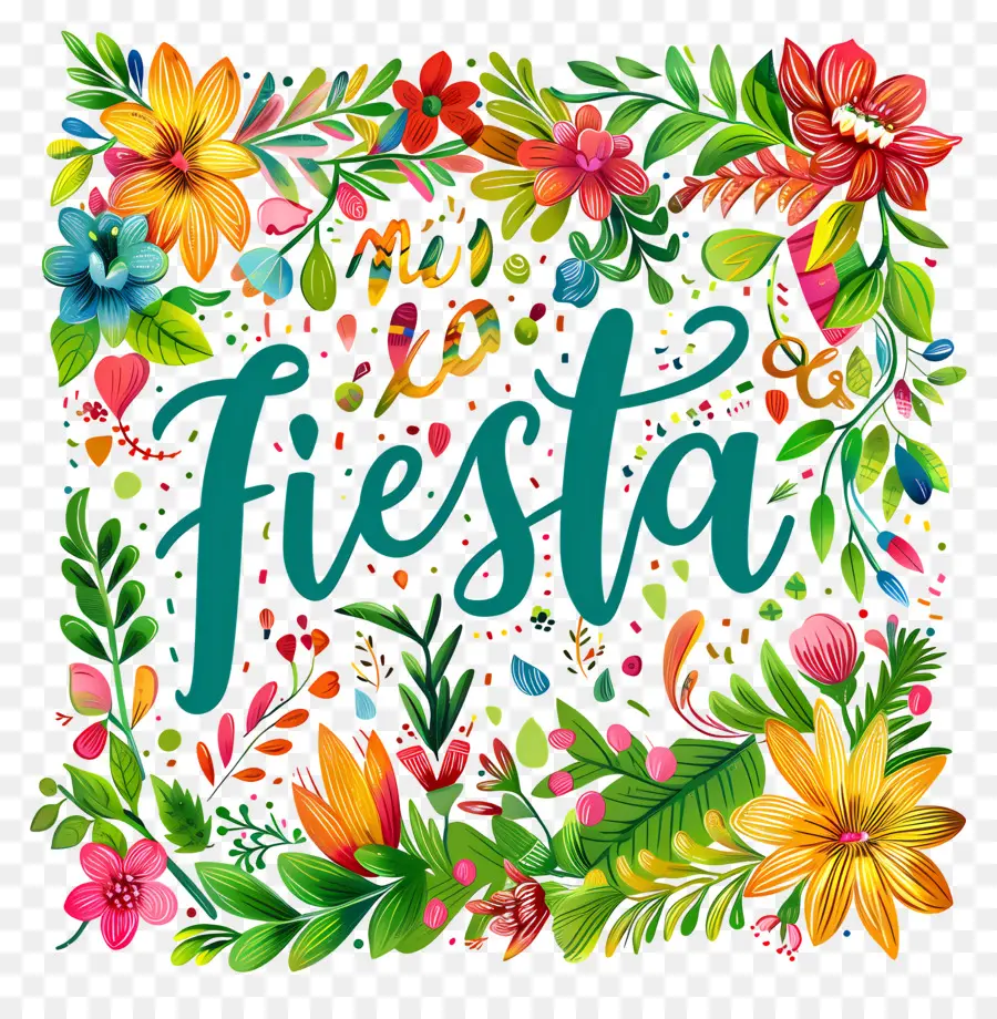 Fiesta，Floral Moldura PNG