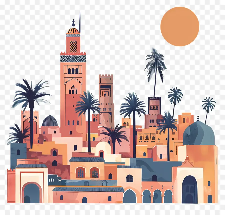 Marrakesh，O Horizonte Da Cidade PNG