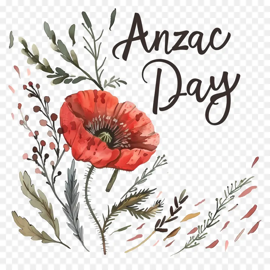 O Dia De Anzac，Poppy Australiana PNG