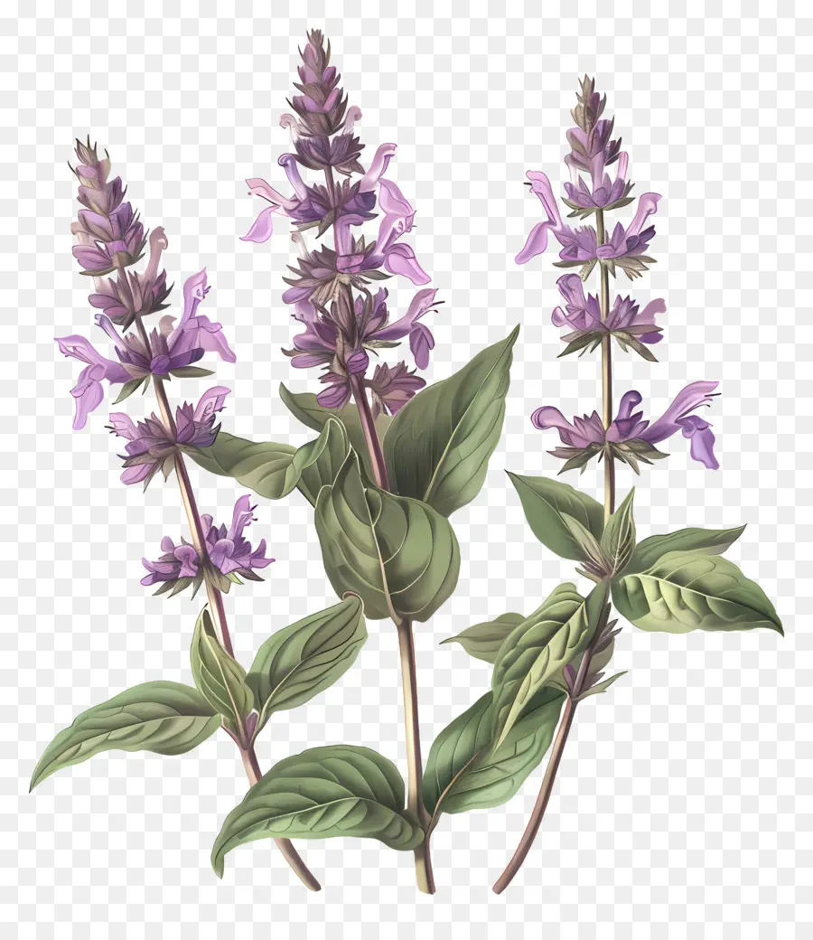 Salvia，Planta De Manjericão PNG