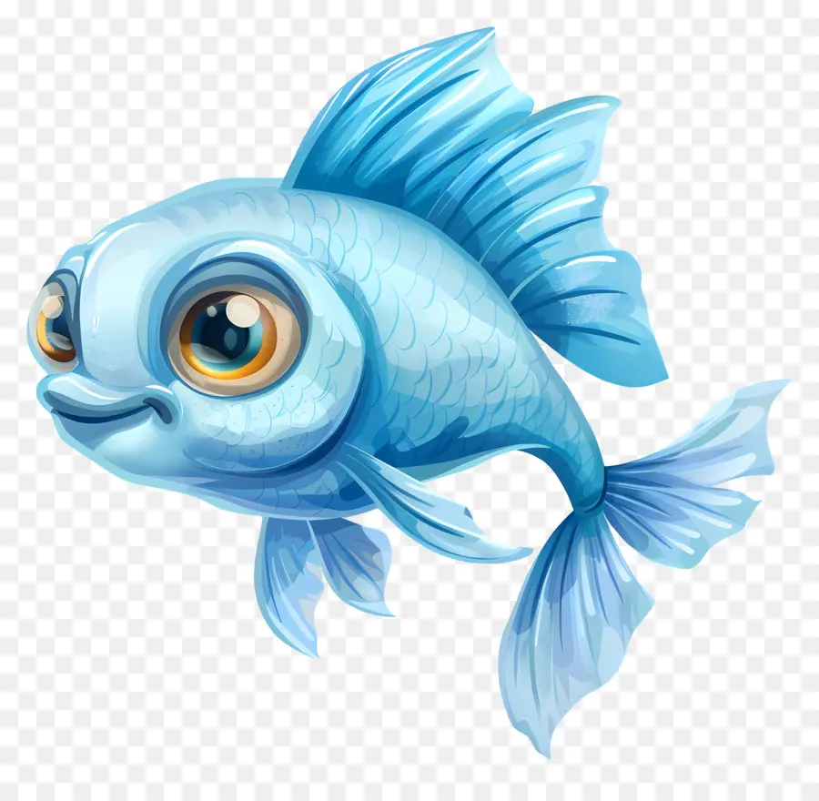 Peixe De Desenho Animado Azul，Peixe Azul PNG