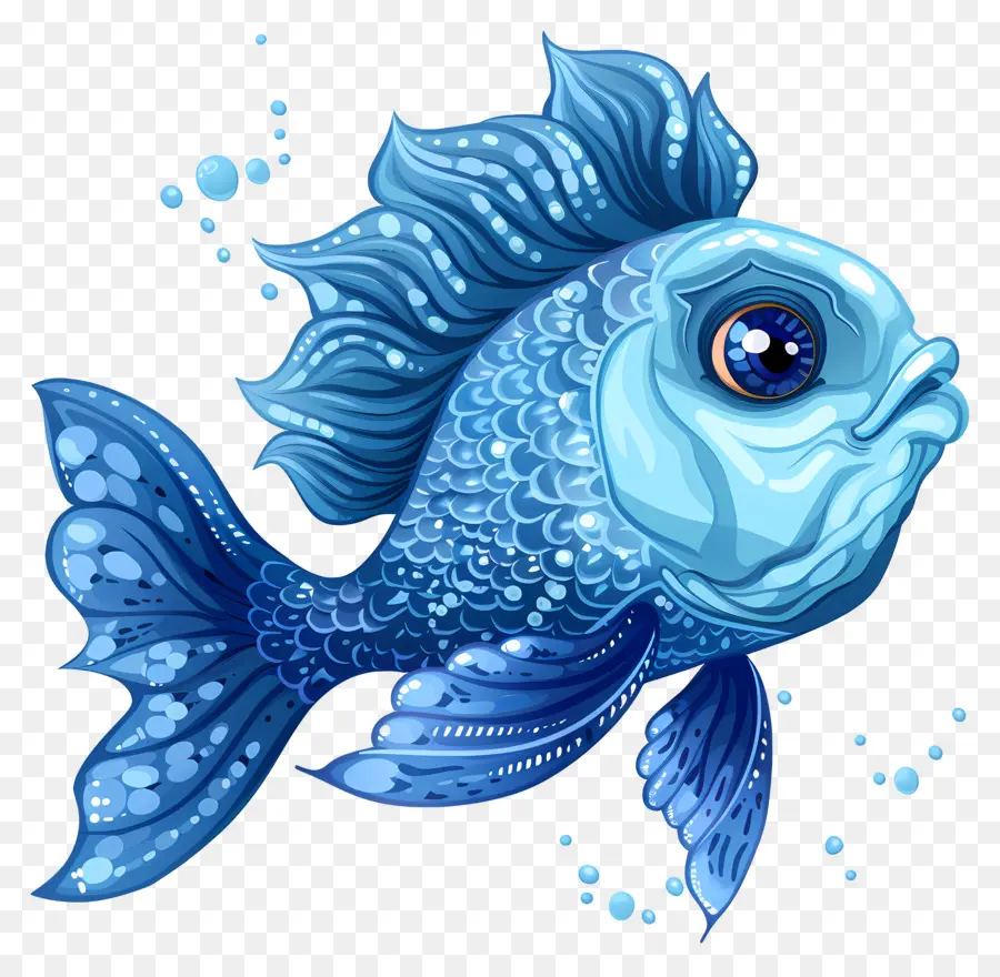 Peixe De Desenho Animado Azul，Peixe Azul PNG