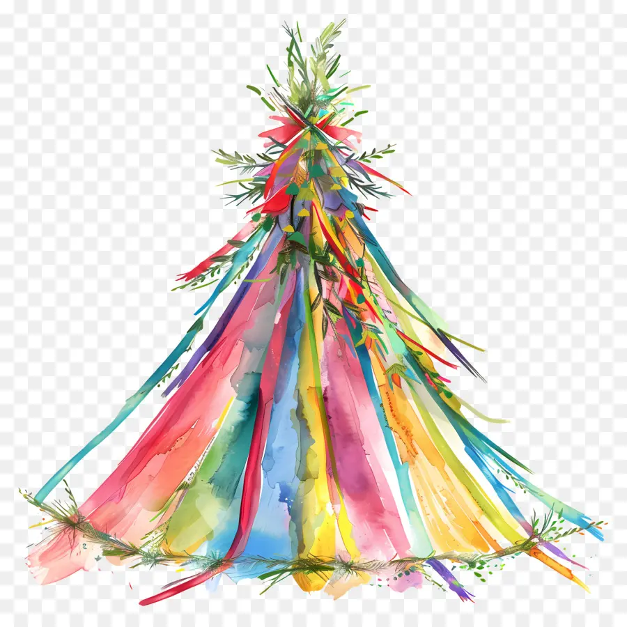 Maypole，Pintura Colorida PNG