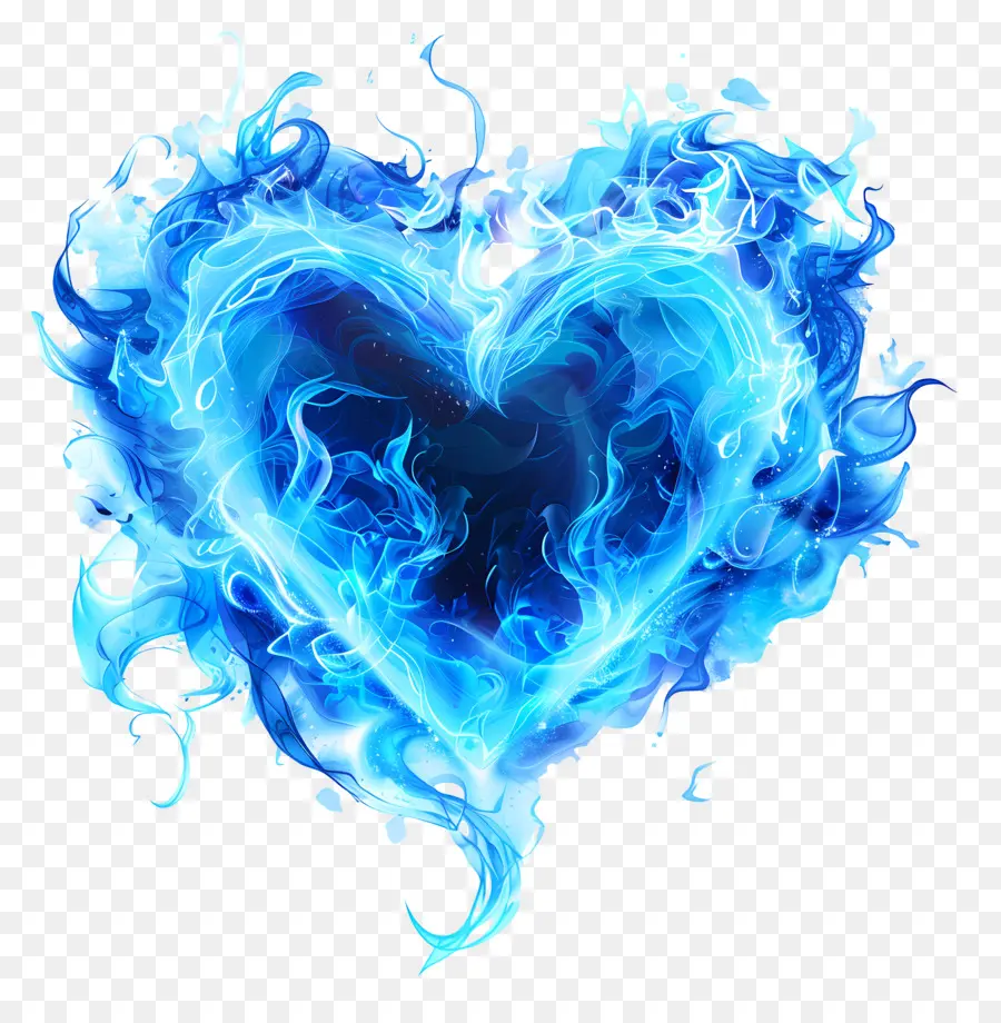 Chama Coração，Fogo Azul PNG