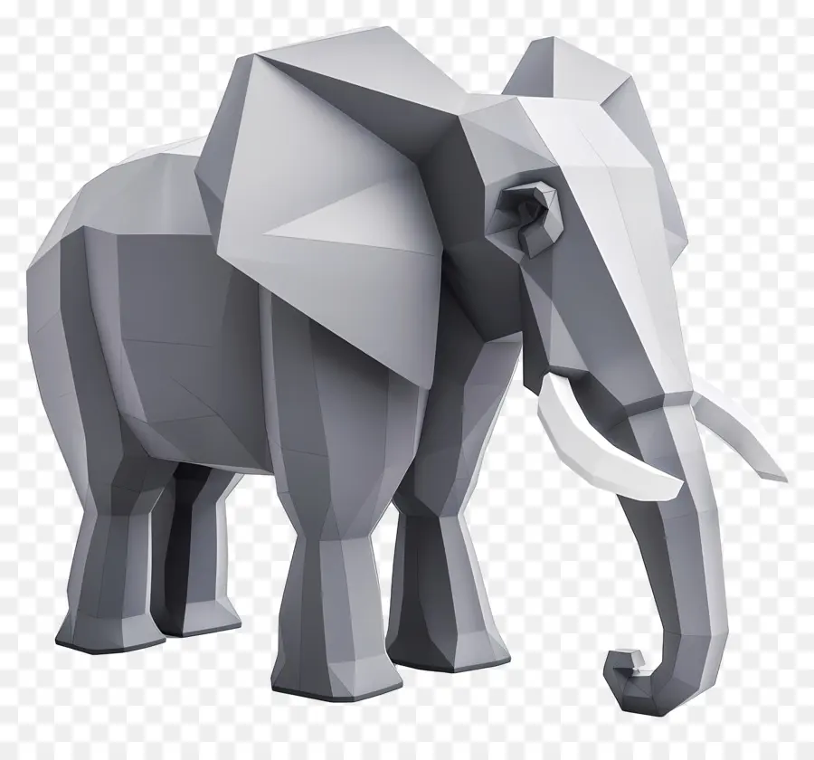 Elefante，Elefante Poli Baixo PNG