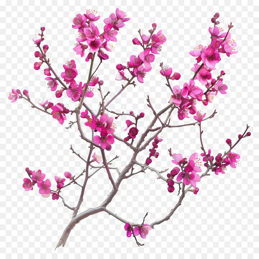 Chinês Redbud，Árvore De Floração Rosa PNG
