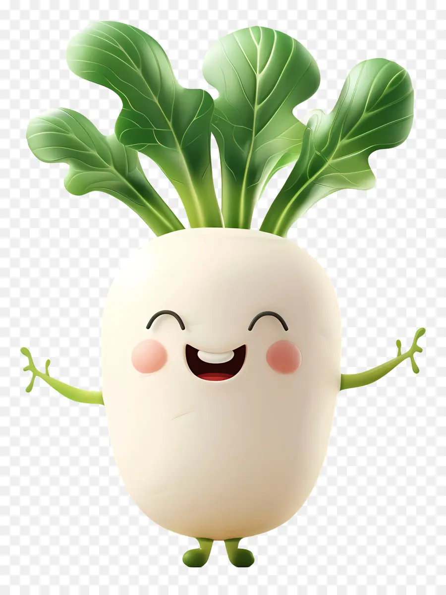 Vegetal De Desenho Animado 3d，Rabanete Fofo PNG