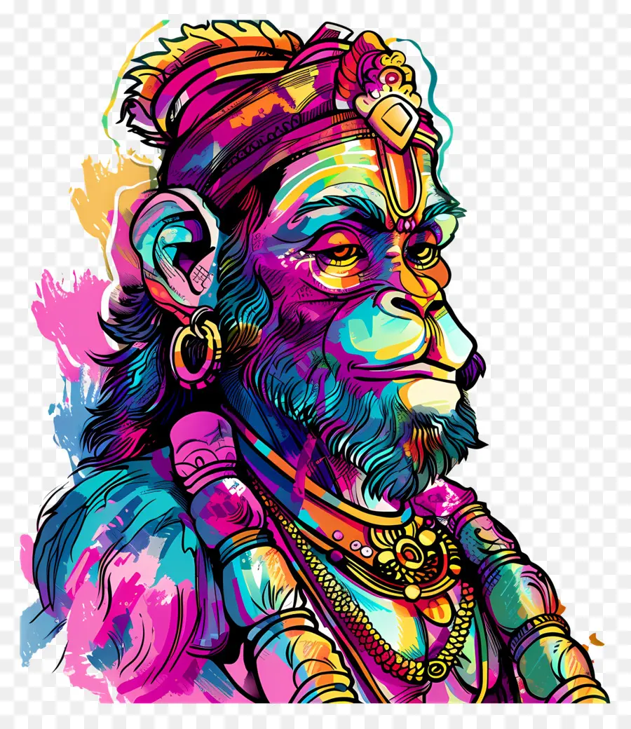 Hanuman，Colorido Macaco PNG