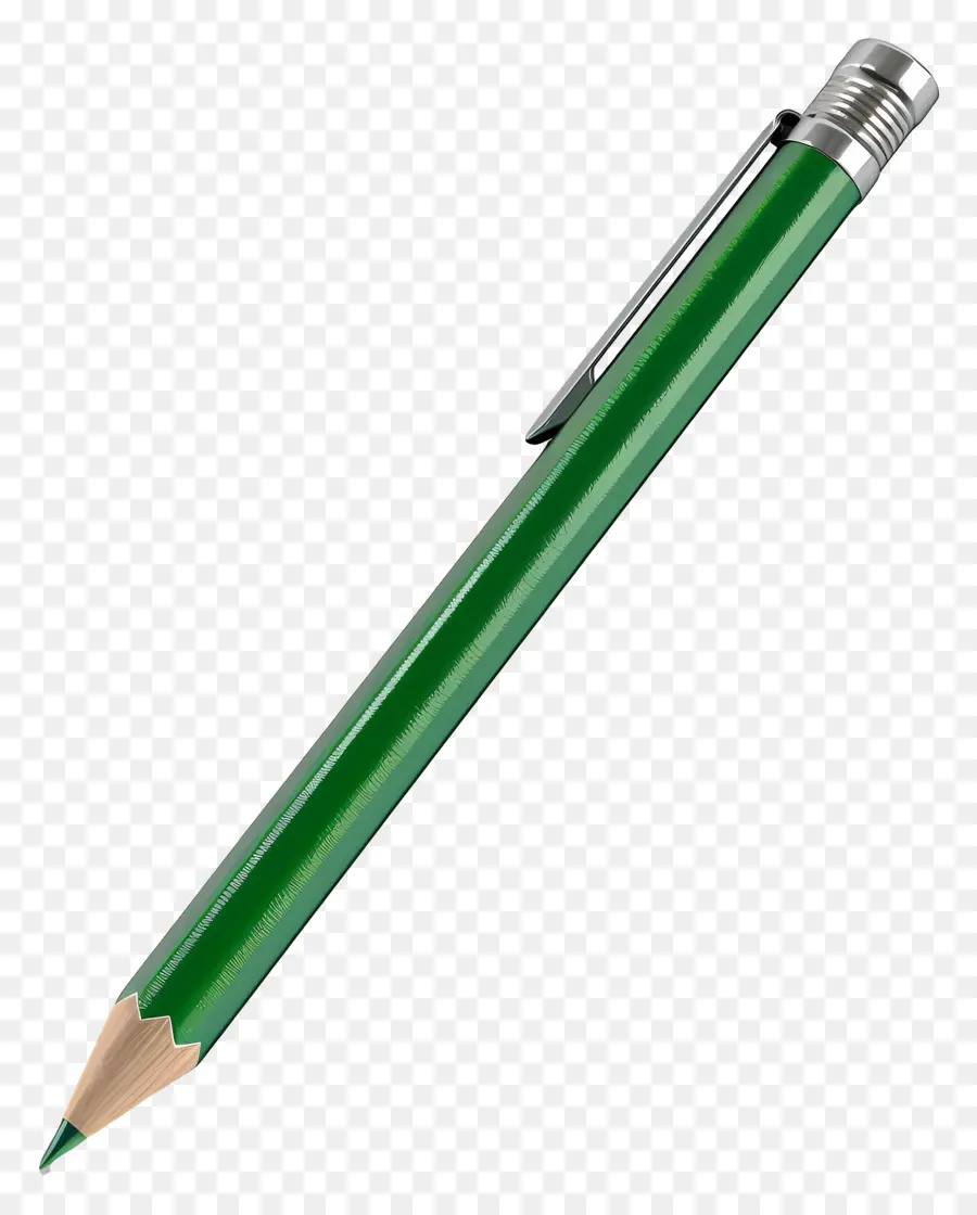 Lápis Verde，Superfície Preta PNG