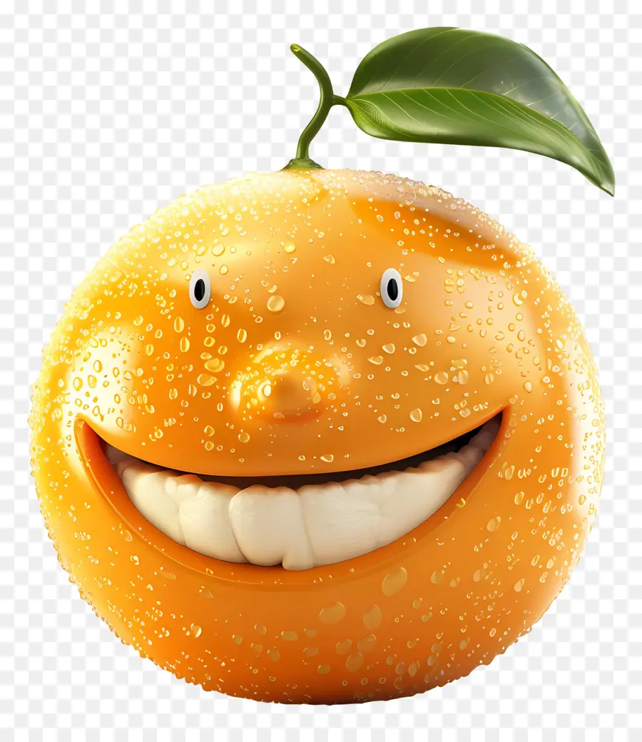 Fruta De Desenho Animado 3d，Smiley Face Orange PNG