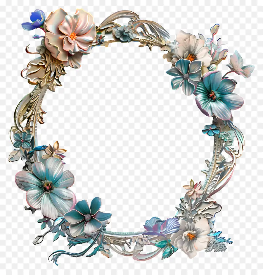 Photo Frame，Floral Moldura PNG