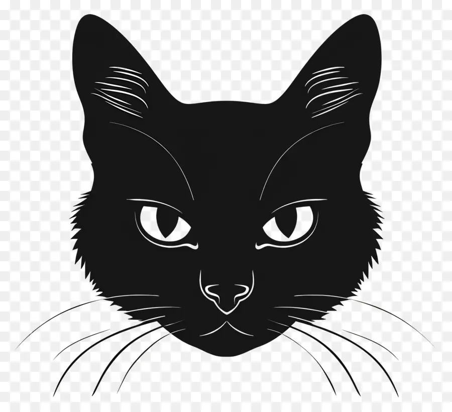 Rosto De Gato Preto，Gato PNG