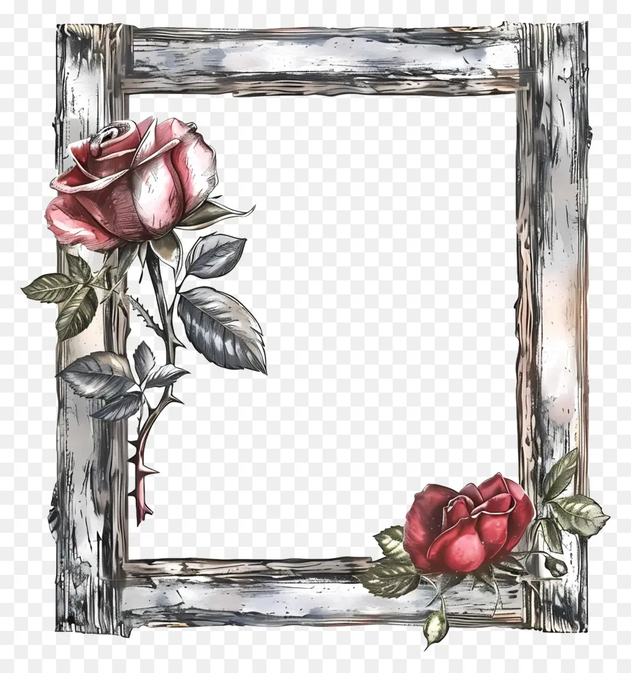 Rosa Photo Frame，Preto E Branco PNG