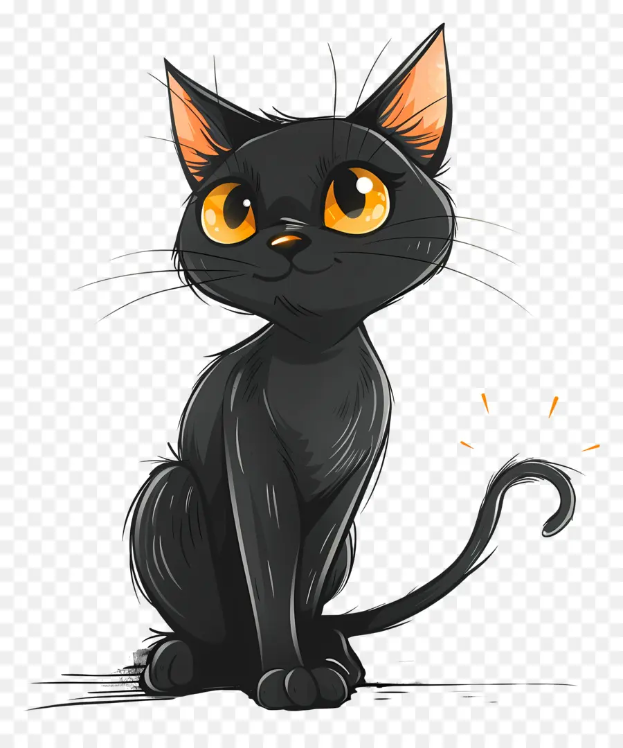 Gato Preto，Olhos Grandes PNG