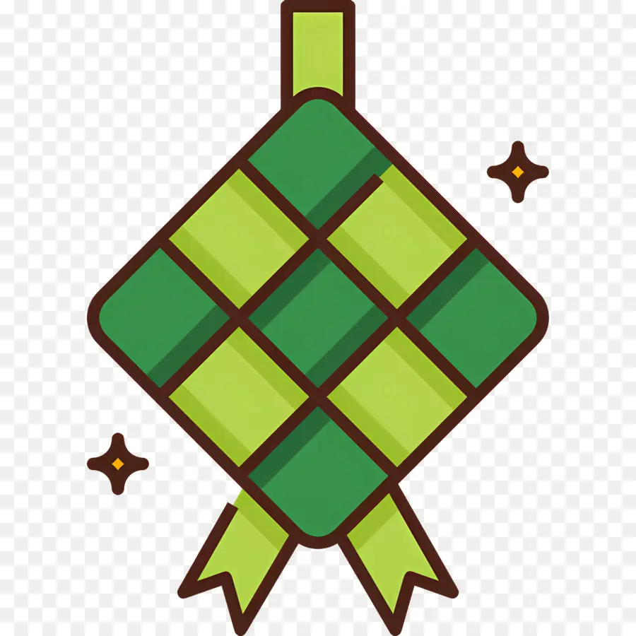 Ketupat，Fita Verde E Branca PNG