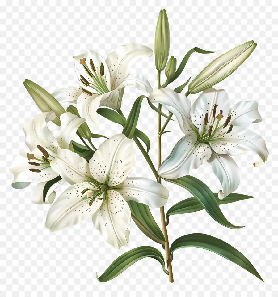 Lily，Lírio Branco Flor PNG