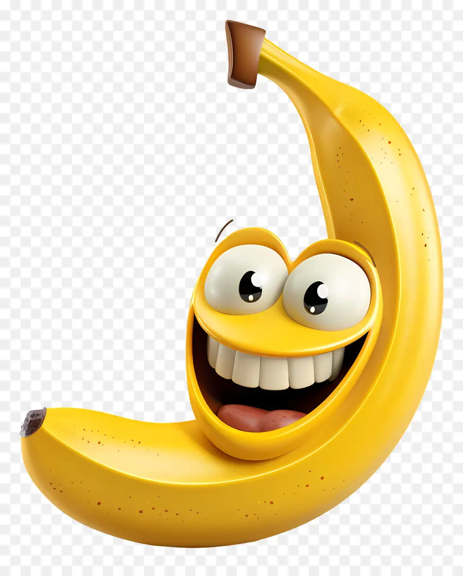 Fruta De Desenho Animado 3d，Banana Dos Desenhos Animados PNG