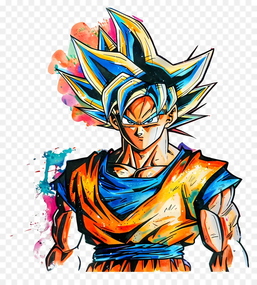 Son Goku，Mohawk Laranja PNG