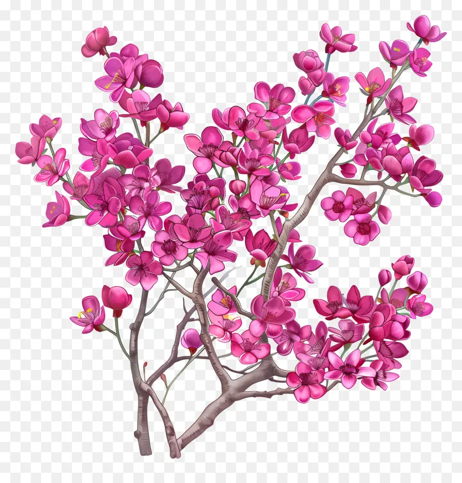 Chinês Redbud，árvore Rosa PNG