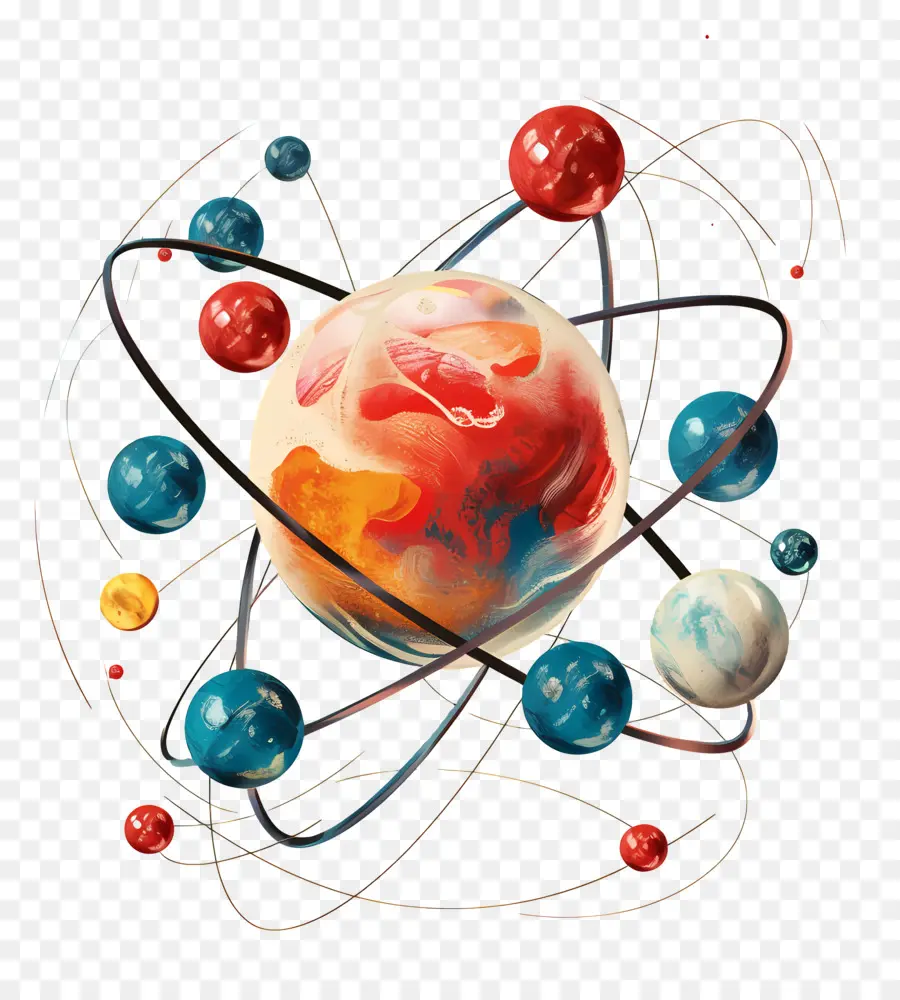 átomos，Renderização Em 3d PNG
