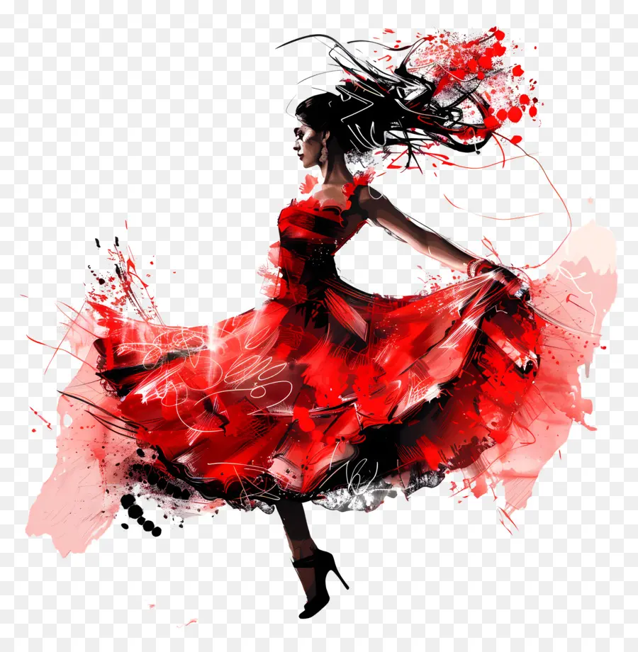 DanÇa De Flamenco，Pintura Digital PNG