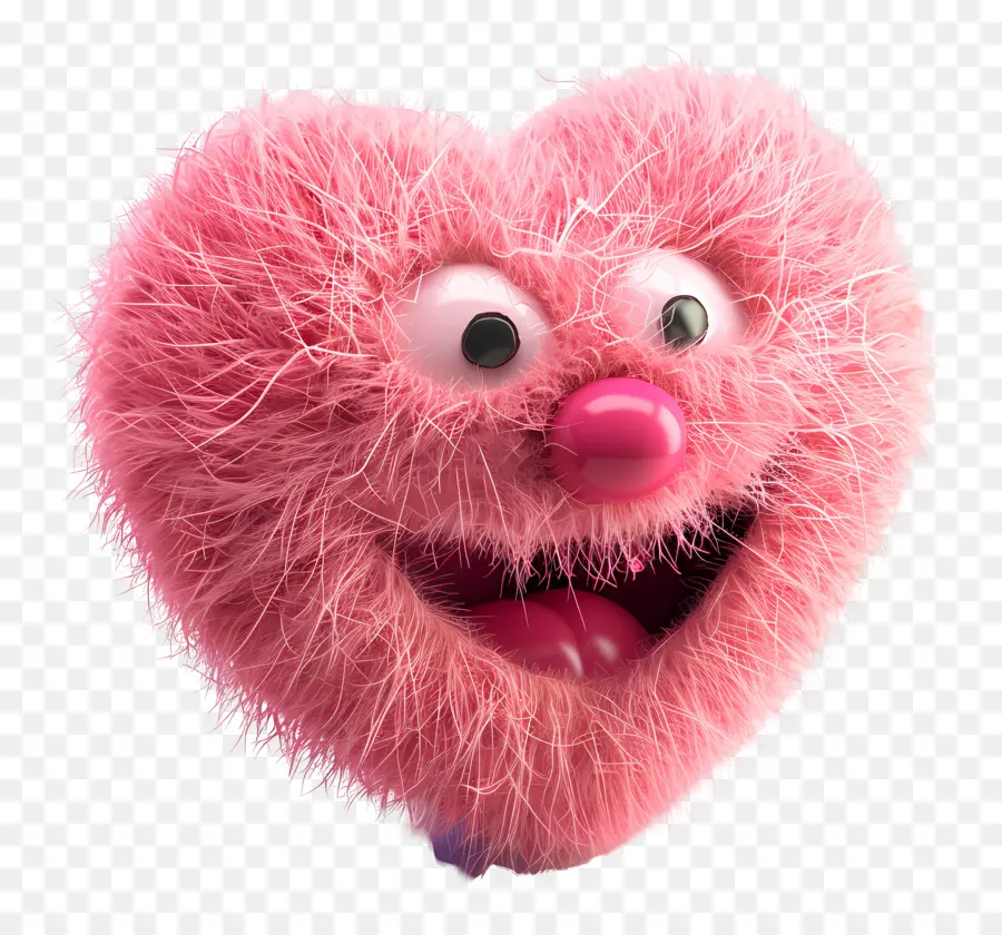 Cartoon 3d Fuzzy，Animal Rosa De Pelúcia PNG