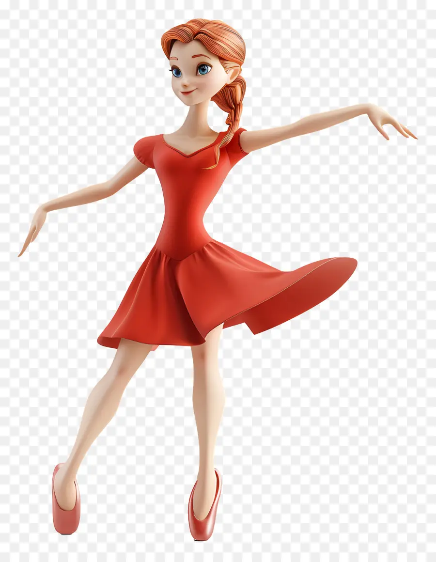 Bailarina，Mulher Em Red Dress PNG