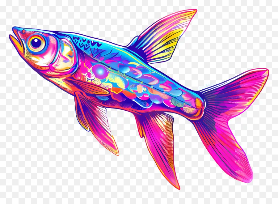 Glofish，Peixes Coloridos PNG