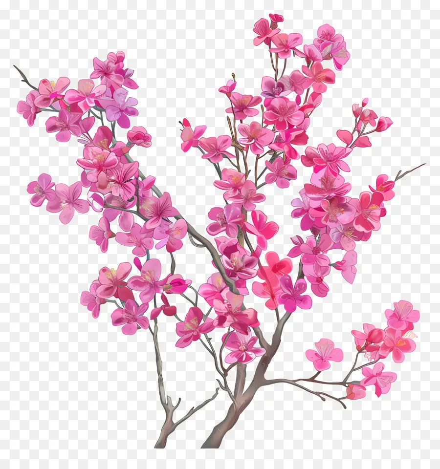 Chinês Redbud，Árvore De Flores Rosa PNG